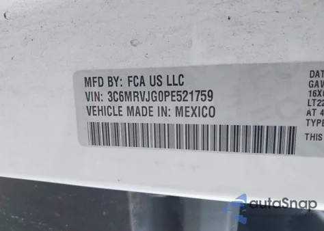 2023 Ram Promaster 3500 3500 High z USA, uszkodzony, nr VIN 3C6MRVJG0PE521759